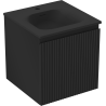 Mexen Rivel bathroom cabinet 45 cm with Vela sink, 1 drawer, grooved, matte black - 91A20-04547-1-BF71-W23M71