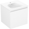 Mexen Rivel bathroom cabinet 50 cm with Vela sink, 1 drawer, ribbed, matte white - 91A20-05047-1-BF01-W23M01