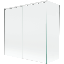 Mexen Rox retractable 2-wing bath screen 160 + 80 x 150 cm, transparent, white - 8C9-160-080-20-00