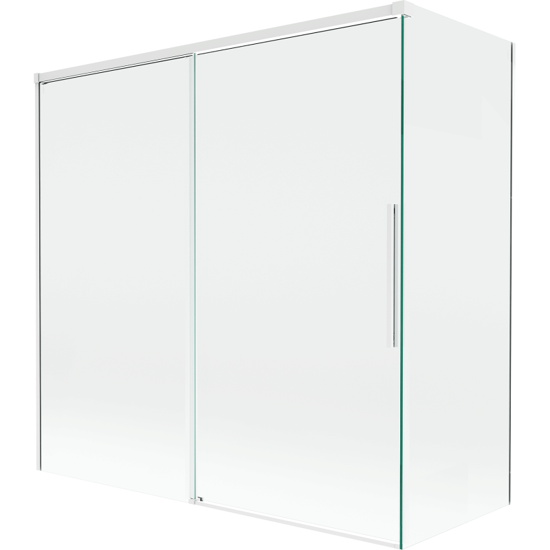 Mexen Rox 2-wing sliding shower screen 160 + 80 x 150 cm, transparent, white - 8C9-160-080-20-00