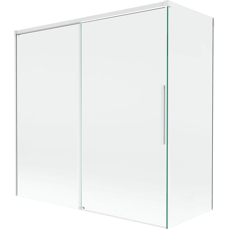 Mexen Rox retractable 2-wing bath screen 160 + 80 x 150 cm, transparent, white - 8C9-160-080-20-00