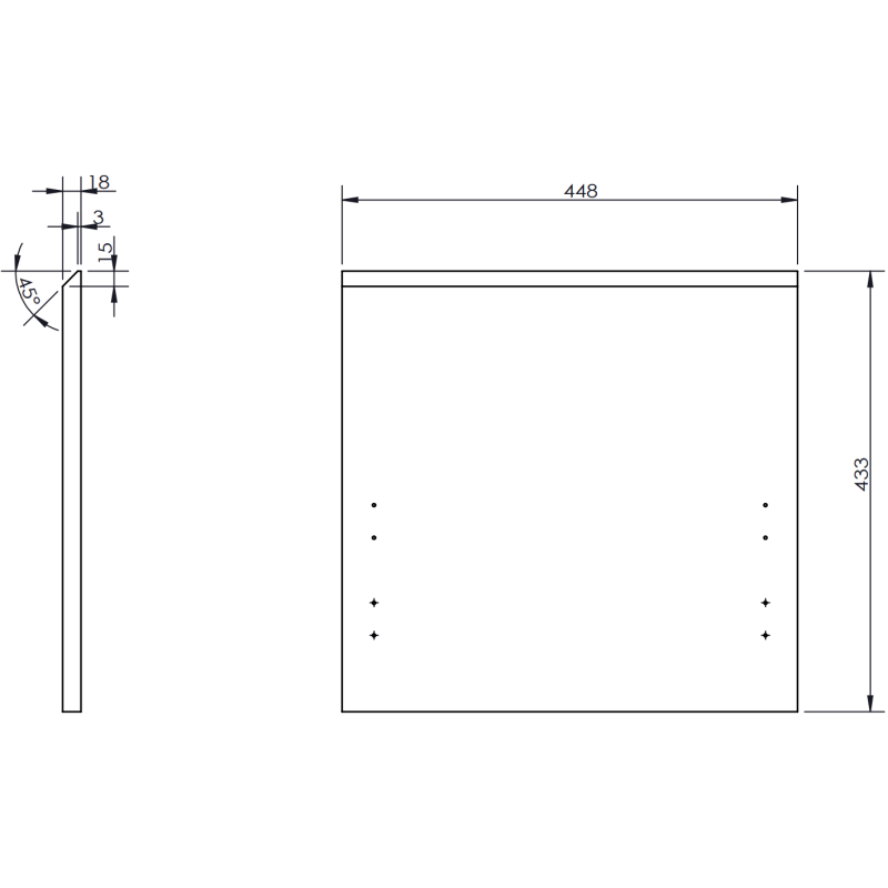 Mexen Rivel Bathroom Cabinet 45 cm with Vela Sink, 1 Drawer, Fluted, Graphite Matte/White Matte - 91A20-04547-1-BF66-W23M01