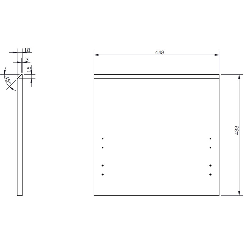 Mexen Rivel bathroom cabinet 45 cm with Vela sink, 1 drawer, fluted, matte graphite/white matte - 91A20-04547-1-BF66-W23M01