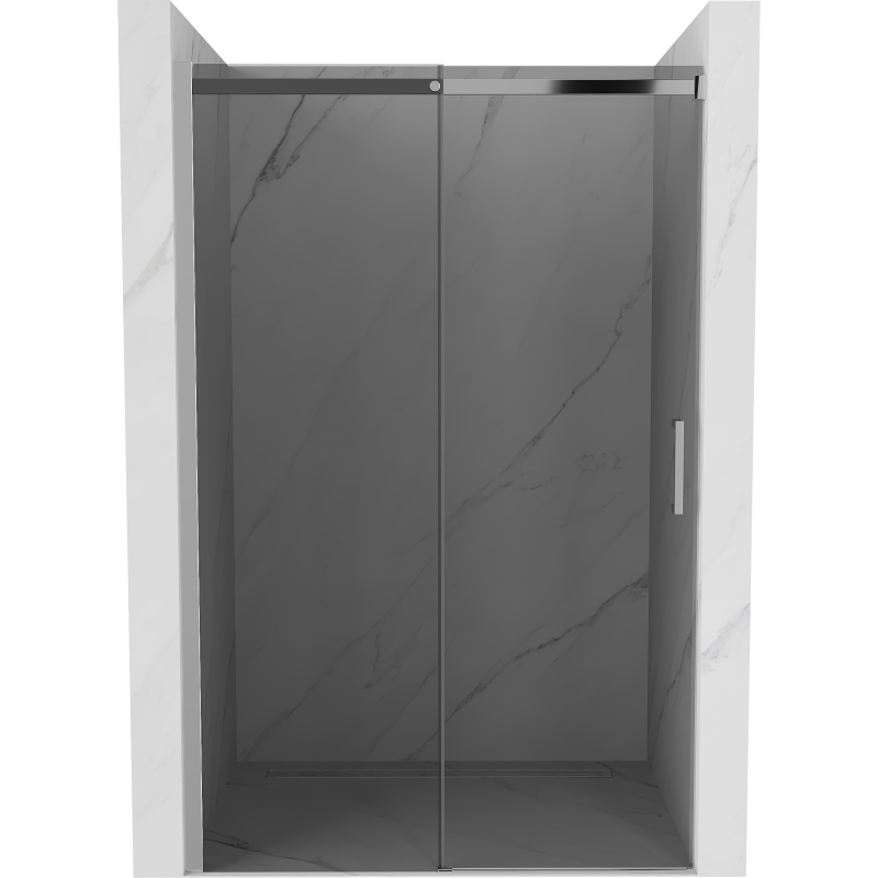 Mexen Omega sliding shower door 130 cm, Graphite, Chrome - 825-130-000-01-40