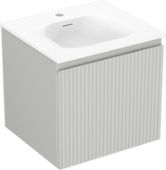Mexen Rivel bathroom cabinet 50 cm with Vela sink, 1 drawer, grooved, gray matte/white matte - 91A20-05047-1-BF62-W23M01