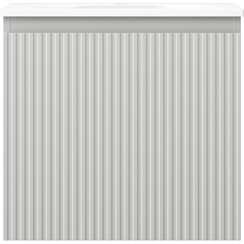 Mexen Rivel bathroom cabinet 50 cm with Vela sink, 1 drawer, grooved, grey matte/white matte - 91A20-05047-1-BF62-W23M01