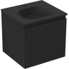 Mexen Rivel bathroom cabinet 50 cm with Vela sink, 1 drawer, grooved, black matte - 91A20-05047-1-BF71-W23M71
