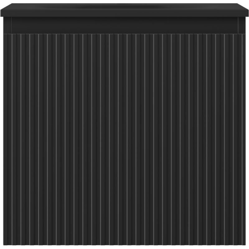 Mexen Rivel 50 cm Bathroom Cabinet with Vela Sink, 1 Drawer, Grooved, Black Matte - 91A20-05047-1-BF71-W23M71