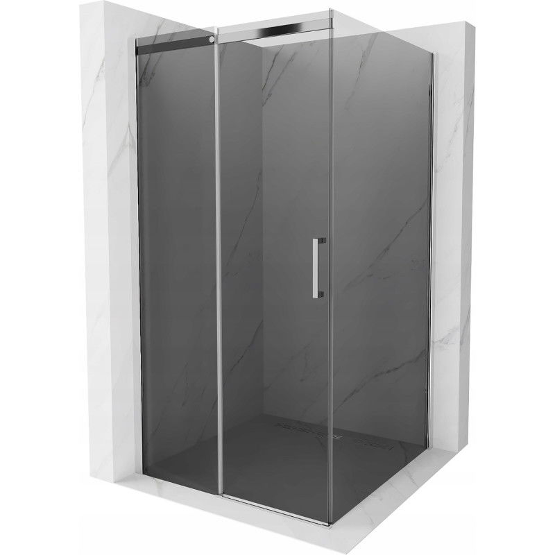 Mexen Omega extendable shower cubicle 100 x 100 cm, Graphite, Chrome - 825-100-100-01-40