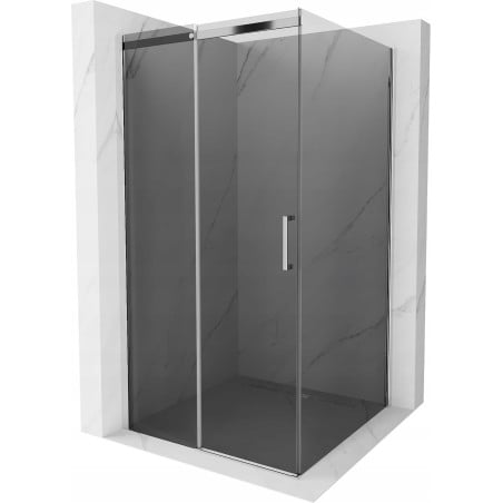 Mexen Omega 100 x 100 cm Sliding Shower Enclosure, Graphite, Chrome - 825-100-100-01-40