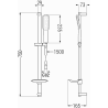 Mexen DB49 sliding shower set, Black/Gold - 785494584-57