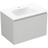 Mexen Rivel 70 cm Bathroom Cabinet with Vela Sink, 1 Drawer, Ribbed, Gray Matte/White Matte - 91A20-07047-1-BF62-W23M01