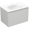 Mexen Rivel bathroom cabinet 70 cm with Vela sink, 1 drawer, grooved, gray matte/white matte - 91A20-07047-1-BF62-W23M01