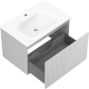 Mexen Rivel 70 cm Bathroom Cabinet with Vela Sink, 1 Drawer, Ribbed, Gray Matte/White Matte - 91A20-07047-1-BF62-W23M01