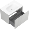 Mexen Rivel bathroom cabinet 70 cm with Vela sink, 1 drawer, grooved, gray matte/white matte - 91A20-07047-1-BF62-W23M01