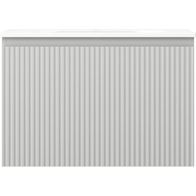 Mexen Rivel 70 cm Bathroom Cabinet with Vela Sink, 1 Drawer, Ribbed, Gray Matte/White Matte - 91A20-07047-1-BF62-W23M01