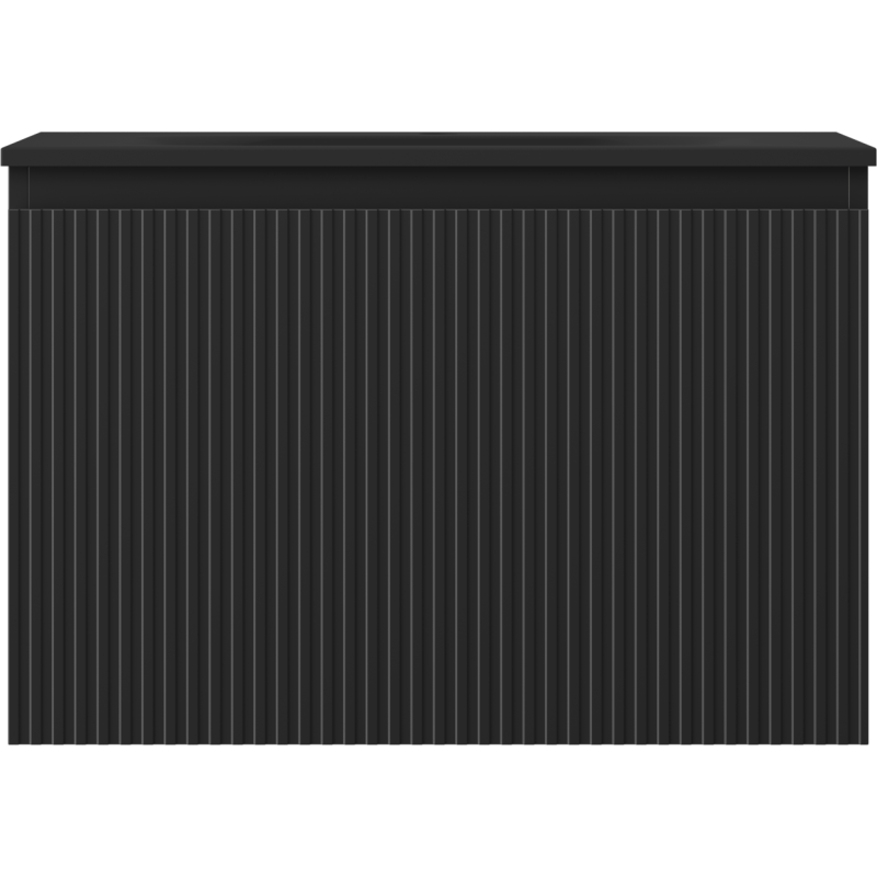 Mexen Rivel bathroom cabinet 70 cm with Vela sink, 1 drawer, grooved, matte black - 91A20-07047-1-BF71-W23M71