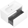Mexen Rivel bathroom cabinet 80 cm with Vela washbasin, 1 drawer, grooved, matte white - 91A20-08047-1-BF01-W23M01