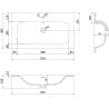 Mexen Rivel bathroom cabinet 80 cm with Vela washbasin, 1 drawer, grooved, matte white - 91A20-08047-1-BF01-W23M01