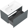Mexen Rivel 80 cm Bathroom Cabinet with Vela Sink, 1 Drawer, Grooved, Graphite Matte/White Matte - 91A20-08047-1-BF66-W23M01