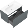 Mexen Rivel bathroom cabinet 80 cm with Vela sink, 1 drawer, fluted, matte graphite/white matte - 91A20-08047-1-BF66-W23M01