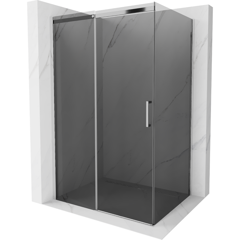 Mexen Omega extendable shower cubicle 130 x 100 cm, Graphite, Chrome - 825-130-100-01-40