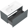 Mexen Rivel bathroom cabinet 90 cm with sink Vela, 1 drawer, fluted, graphite matte/white matte - 91A20-09047-1-BF66-W23M01