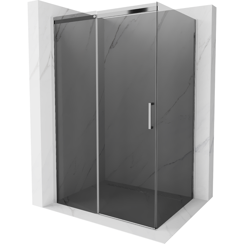 Mexen Omega extendable shower cubicle 140 x 90 cm, Graphite, Chrome - 825-140-090-01-40