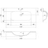Mexen Rivel bathroom cabinet 100 cm with Vela sink, 1 drawer, grooved, gray matte/white matte - 91A20-10047-1-BF62-W23M01