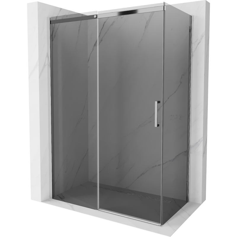 Mexen Omega extendable shower cubicle 160 x 80 cm, Graphite, Chrome - 825-160-080-01-40