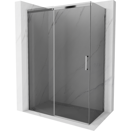 Mexen Omega Sliding Shower Enclosure 160 x 80 cm, Graphite, Chrome - 825-160-080-01-40