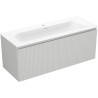 Mexen Rivel bathroom cabinet 120 cm with Vela washbasin, 1 drawer, fluted, gray matte/white matte - 91A20-12047-1-BF62-W23M01