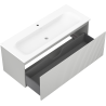 Mexen Rivel bathroom cabinet 120 cm with Vela washbasin, 1 drawer, fluted, gray matte/white matte - 91A20-12047-1-BF62-W23M01