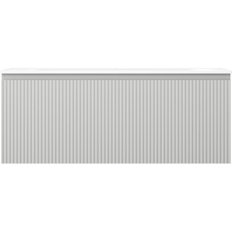 Mexen Rivel bathroom cabinet 120 cm with Vela basin, 1 drawer, grooved, grey matte/white matte - 91A20-12047-1-BF62-W23M01