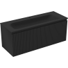 Mexen Rivel bathroom cabinet 120 cm with Vela sink, 1 drawer, grooved, black matt - 91A20-12047-1-BF71-W23M71
