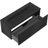 Mexen Rivel bathroom cabinet 120 cm with Vela sink, 1 drawer, grooved, black matt - 91A20-12047-1-BF71-W23M71