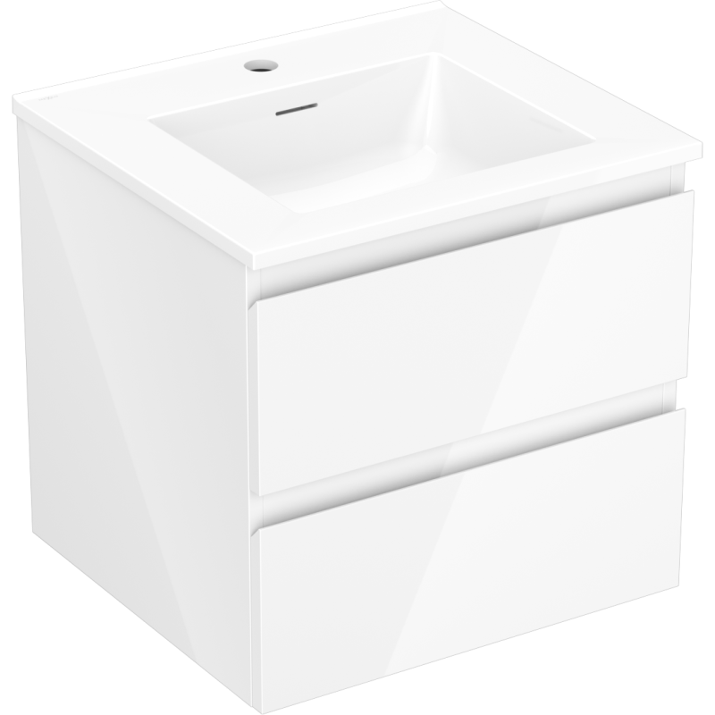 Mexen Orio 50 cm Bathroom Cabinet with Otis Sink, 2 Drawers, White Gloss - 91A10-05047-2-BFF00-W18M00