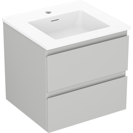 Mexen Orio bathroom cabinet 50 cm with Otis washbasin, 2 drawers, gray matte/white matte - 91A10-05047-2-BFF62-W18M01