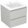 Mexen Orio bathroom cabinet 50 cm with Otis washbasin, 2 drawers, gray matte/white matte - 91A10-05047-2-BFF62-W18M01