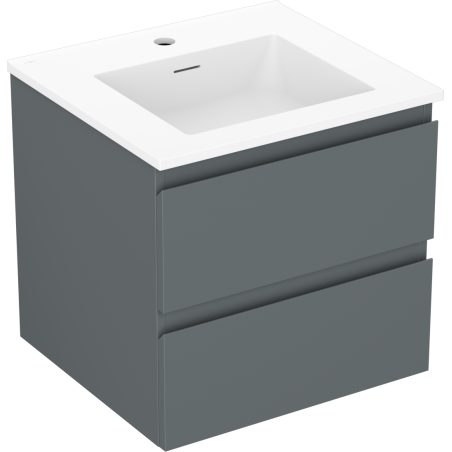 Mexen Orio bathroom cabinet 50 cm with Otis sink, 2 drawers, matte graphite/white matte - 91A10-05047-2-BFF66-W18M01