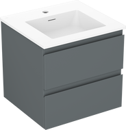 Mexen Orio 50 cm Bathroom Cabinet with Otis Washbasin, 2 Drawers, Matte Graphite/Matte White - 91A10-05047-2-BFF66-W18M01