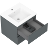 Mexen Orio bathroom cabinet 50 cm with Otis sink, 2 drawers, matte graphite/white matte - 91A10-05047-2-BFF66-W18M01