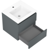 Mexen Orio bathroom cabinet 50 cm with Otis sink, 2 drawers, matte graphite/white matte - 91A10-05047-2-BFF66-W18M01
