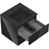 Mexen Orio bathroom cabinet 50 cm with Otis sink, 2 drawers, black gloss/black matte - 91A10-05047-2-BFF70-W18M71
