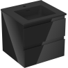 Mexen Orio bathroom cabinet 50 cm with Otis sink, 2 drawers, black gloss/black matte - 91A10-05047-2-BFF70-W18M71