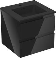 Mexen Orio 50 cm Bathroom Cabinet with Sink Otis, 2 Drawers, Black Gloss/Black Matte - 91A10-05047-2-BFF70-W18M71