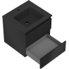 Mexen Orio bathroom cabinet 50 cm with Otis washbasin, 2 drawers, matt black - 91A10-05047-2-BFF71-W18M71