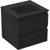 Mexen Orio bathroom cabinet 50 cm with Otis washbasin, 2 drawers, matt black - 91A10-05047-2-BFF71-W18M71