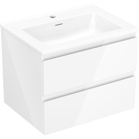 Mexen Orio bathroom cabinet 60 cm with Otis sink, 2 drawers, white gloss - 91A10-06047-2-BFF00-W18M00