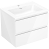 Mexen Orio bathroom cabinet 60 cm with Otis sink, 2 drawers, white gloss - 91A10-06047-2-BFF00-W18M00